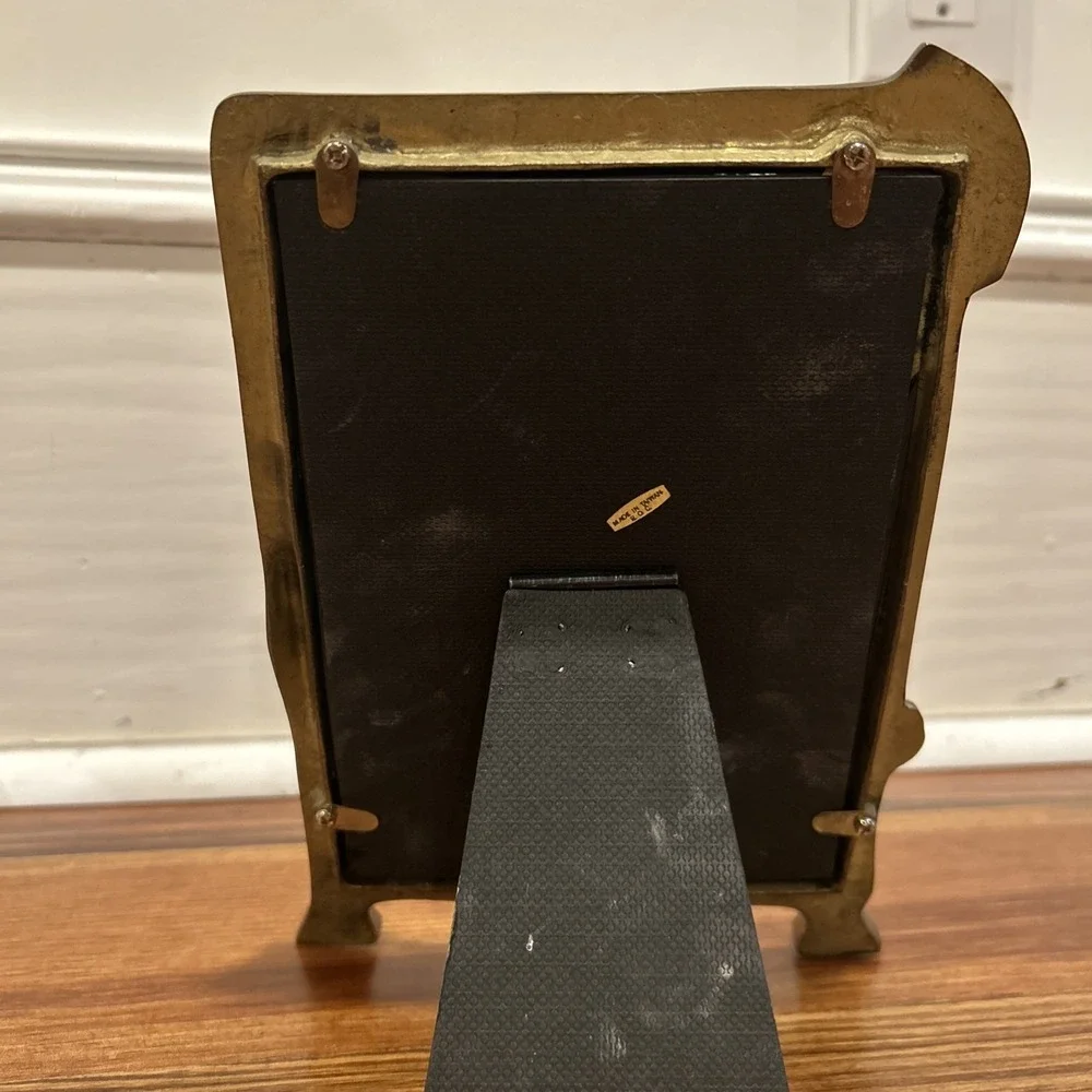 VTG Vanity Mirror Solid Brass Art Nouveau 